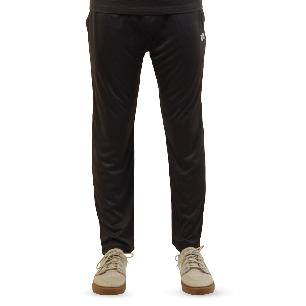 Black Poly Scuba Loose Fit Pleated Trouser