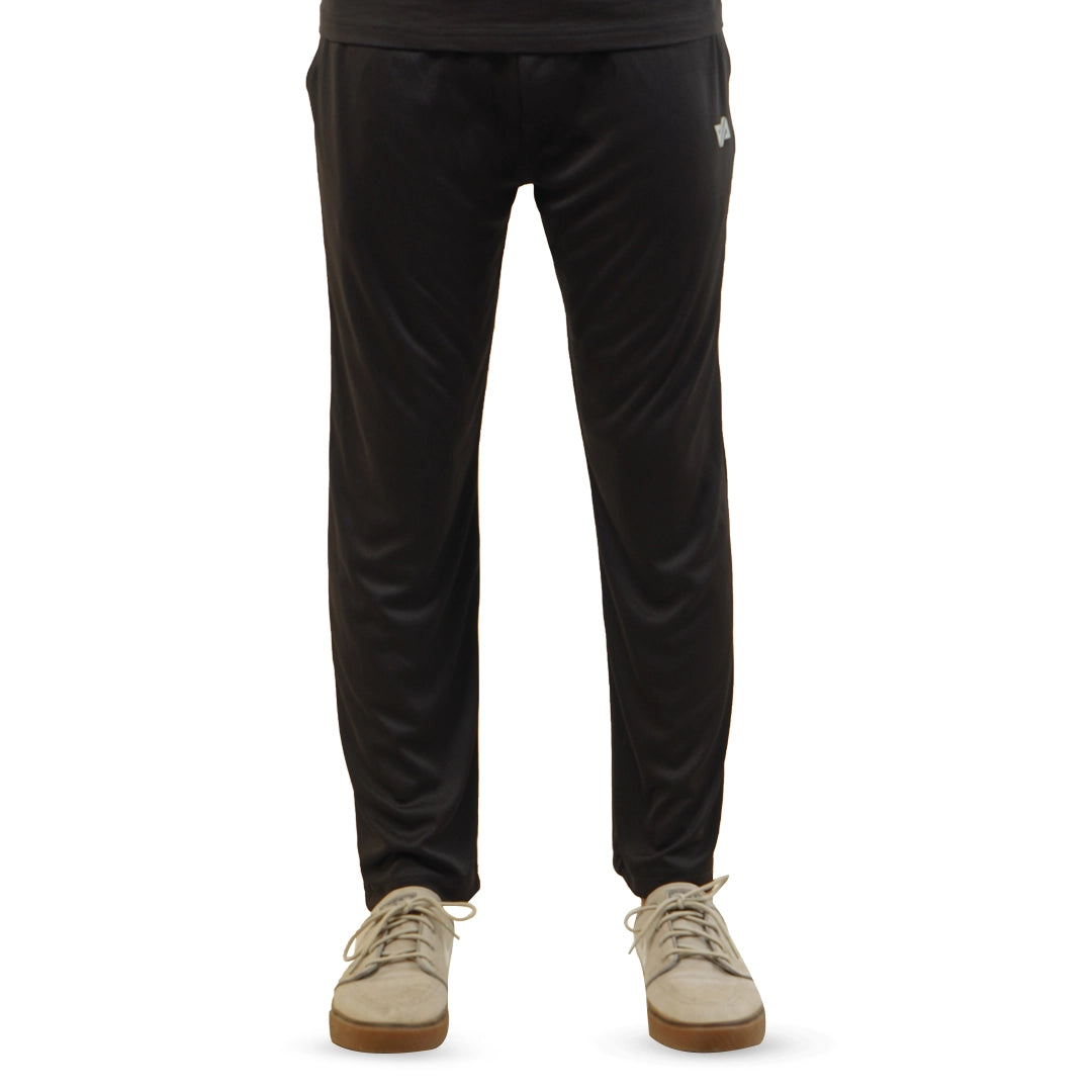 Black Poly Scuba Loose Fit Pleated Trouser