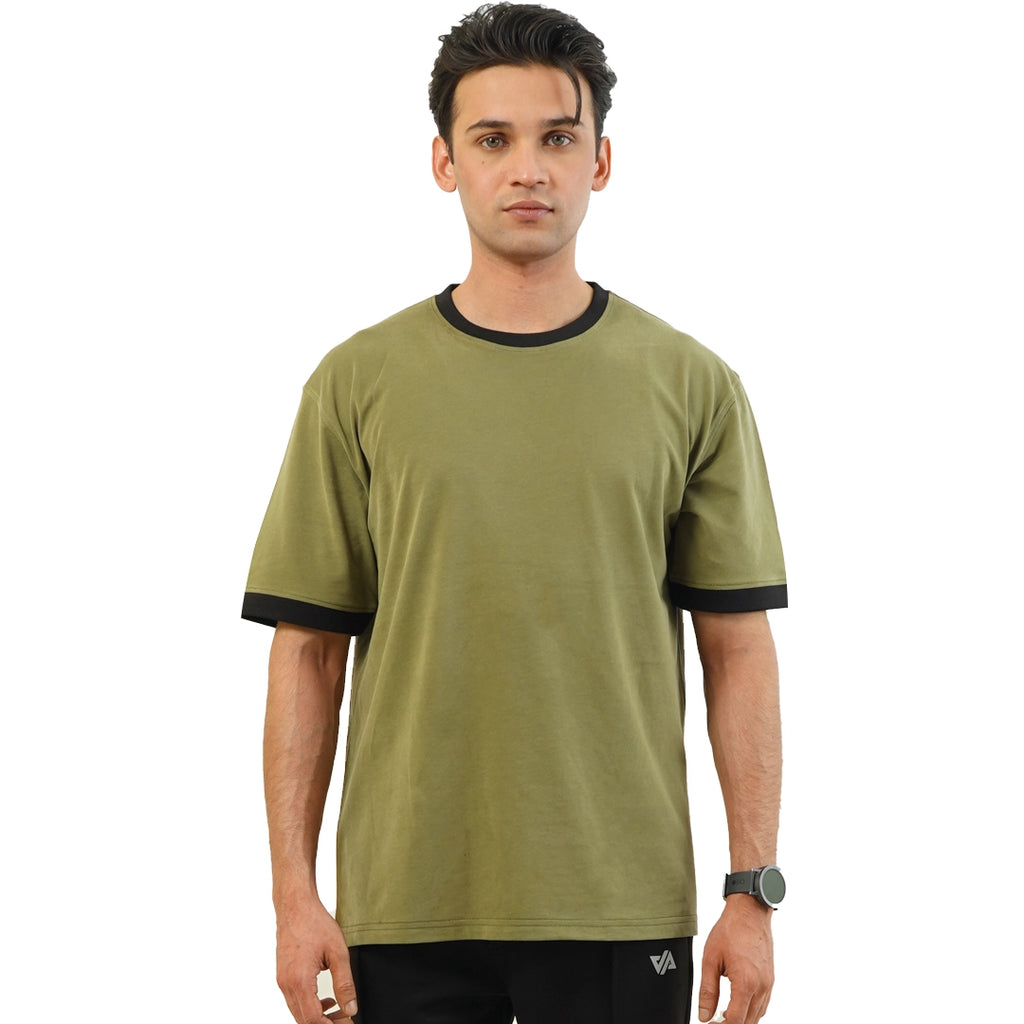 Olive Oversize Ringer T-Shirt