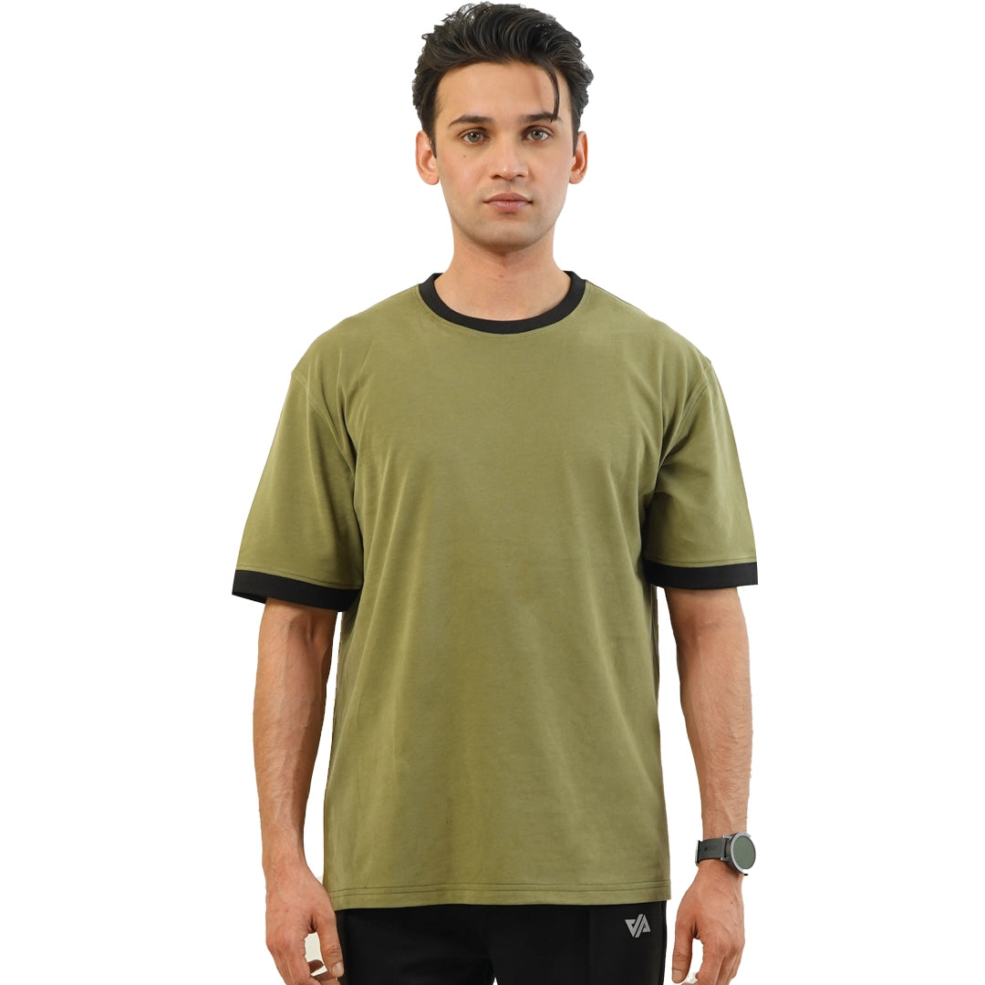 Olive Oversize Ringer T-Shirt