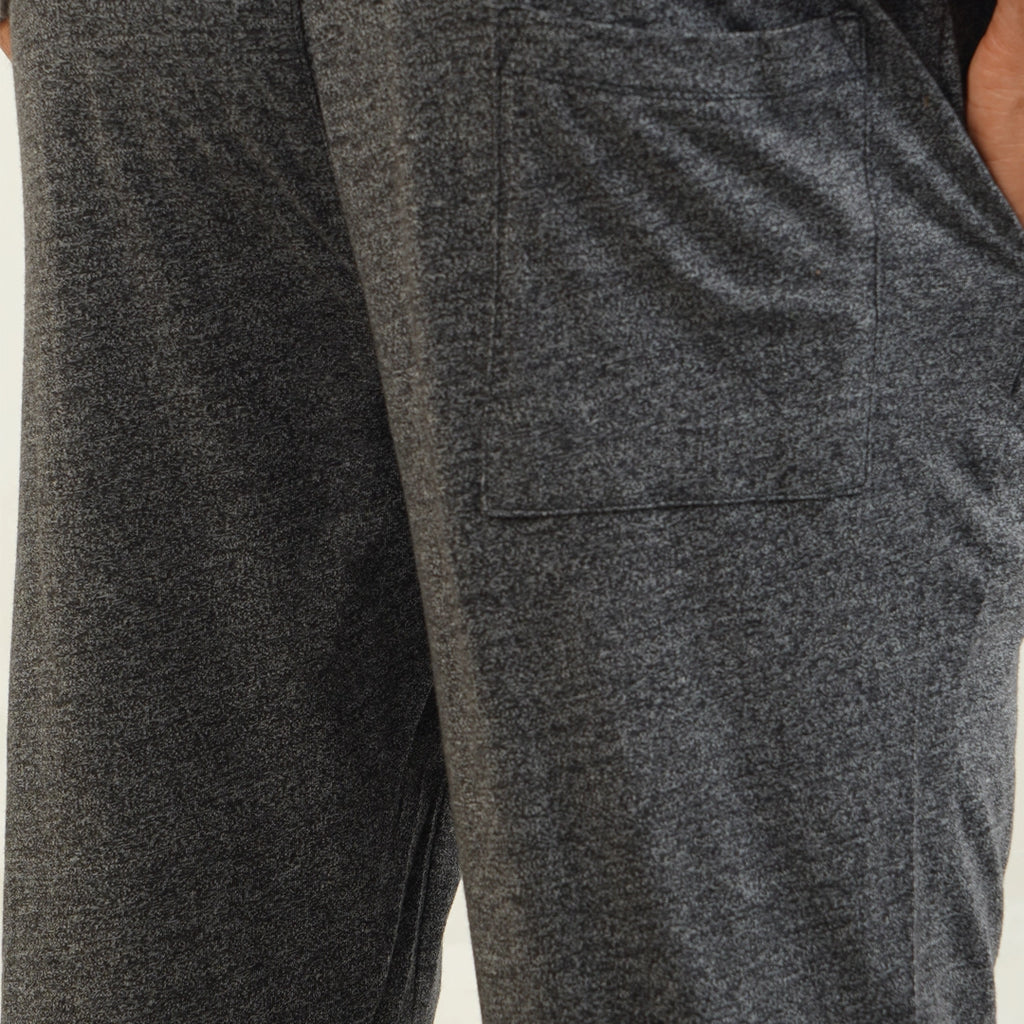 Melange Charcoal Relax Fit Cotton Trouser