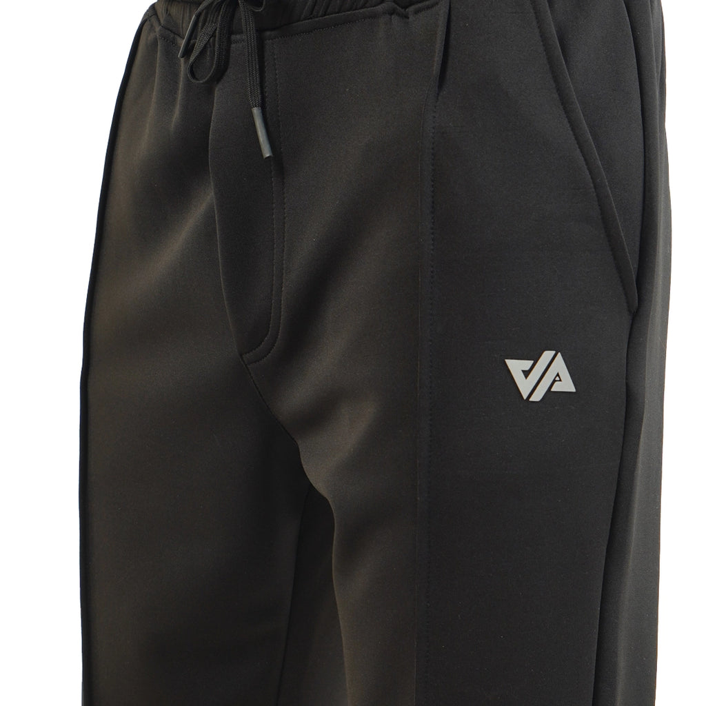 Black Fitted Front Stitch Pants