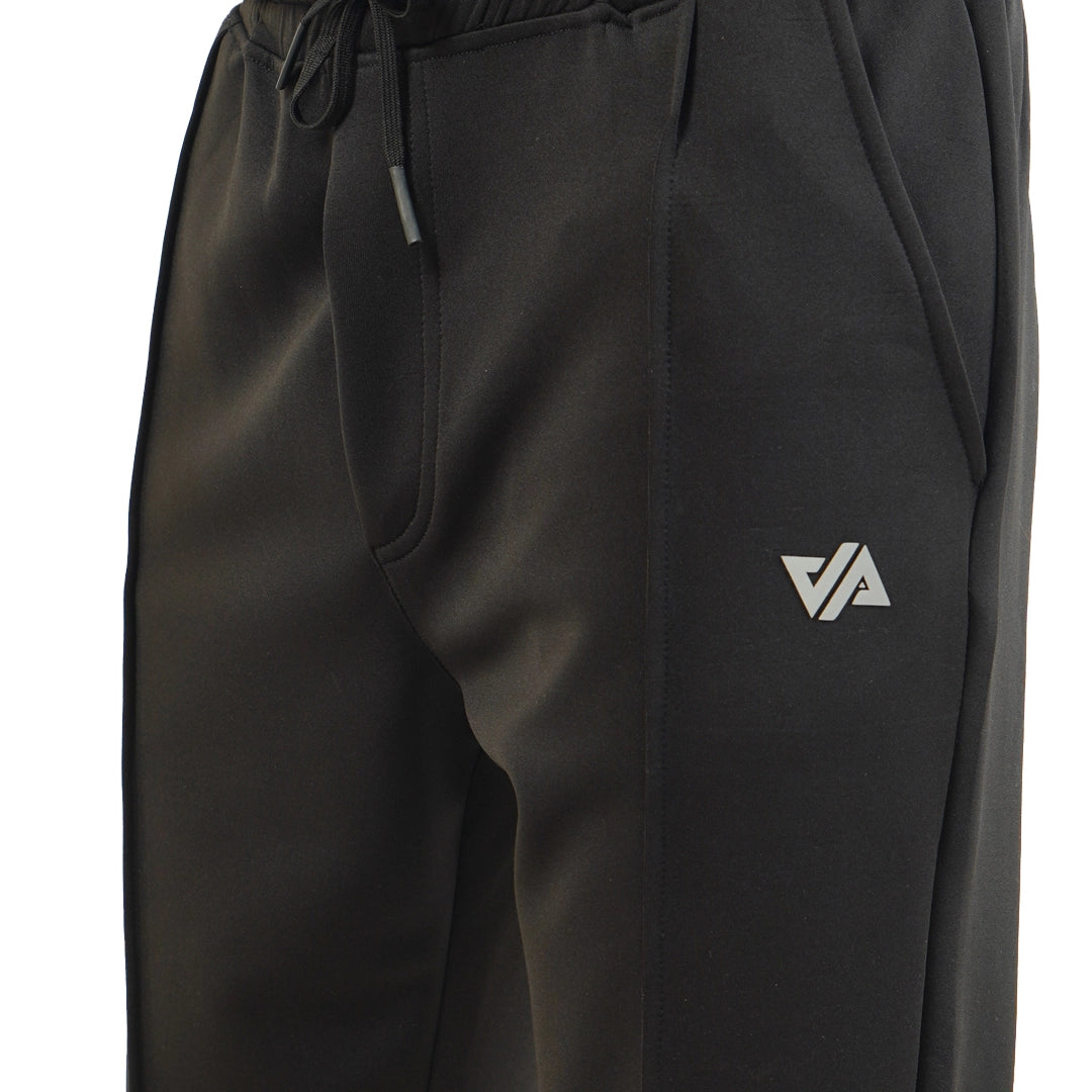 Black Fitted Front Stitch Pants