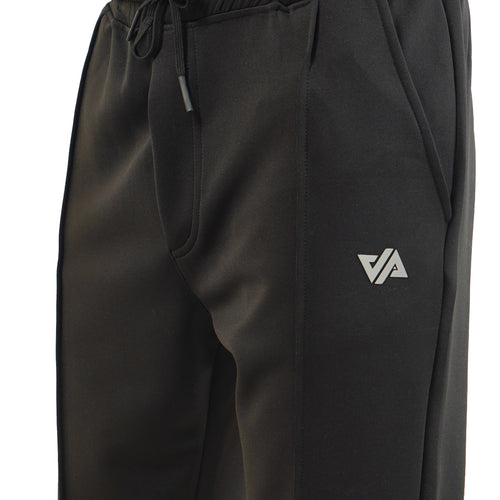 Black Fitted Front Stitch Pants