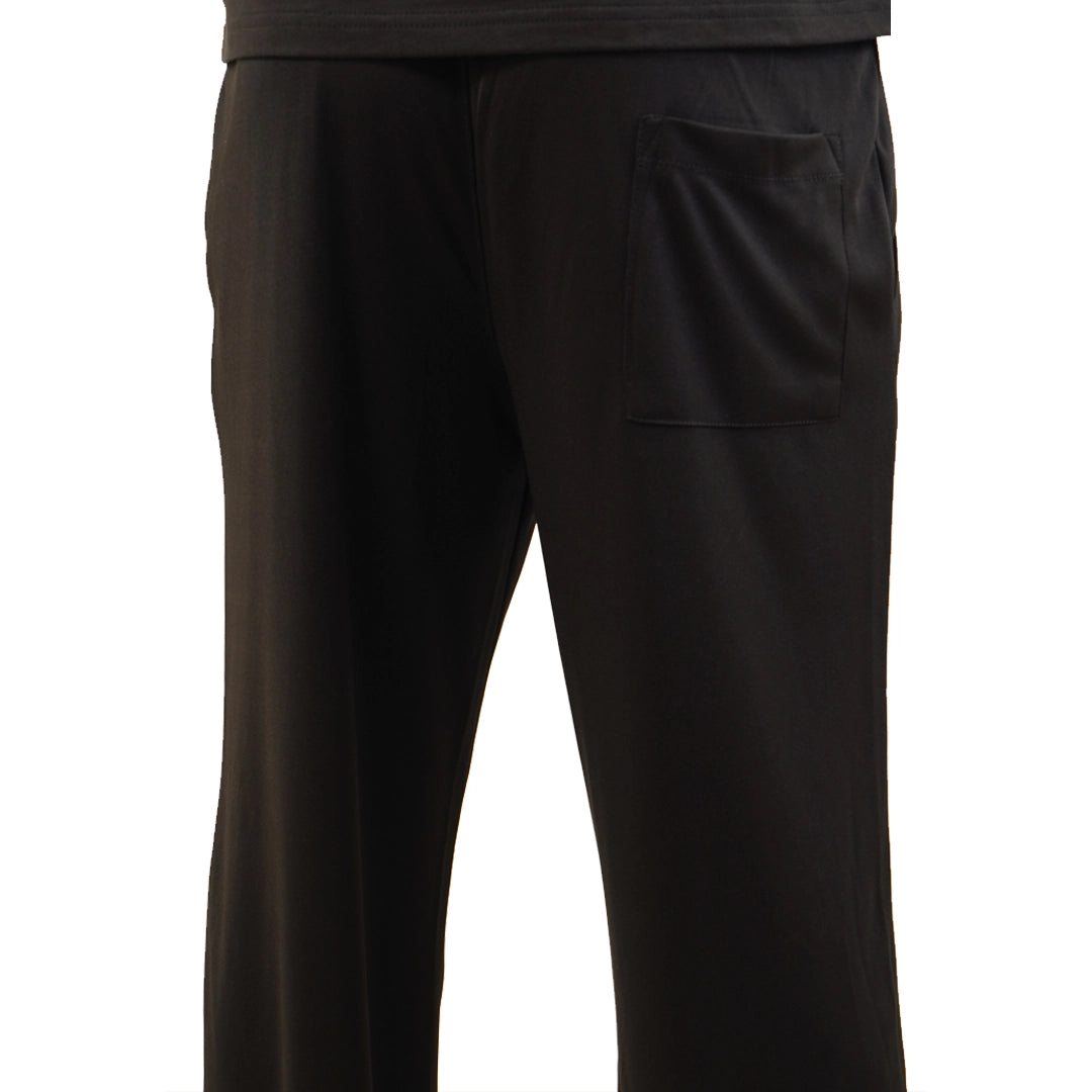 Black Poly Scuba Loose Fit Pleated Trouser