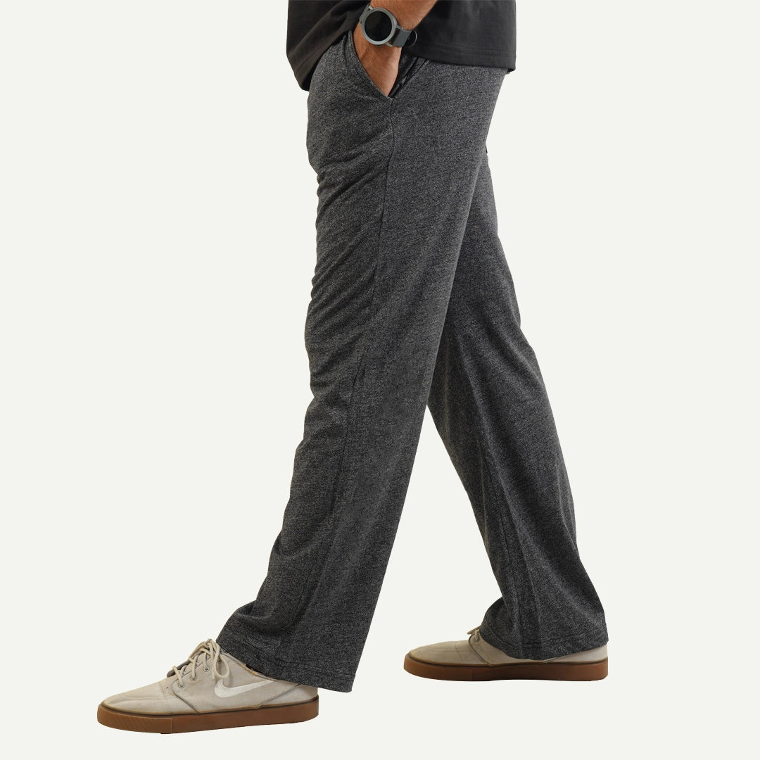 Melange Charcoal Relax Fit Cotton Trouser