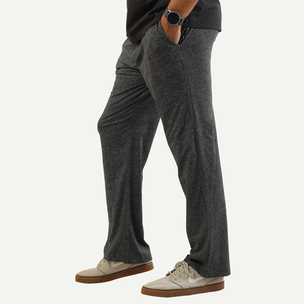 Melange Charcoal Relax Fit Cotton Trouser