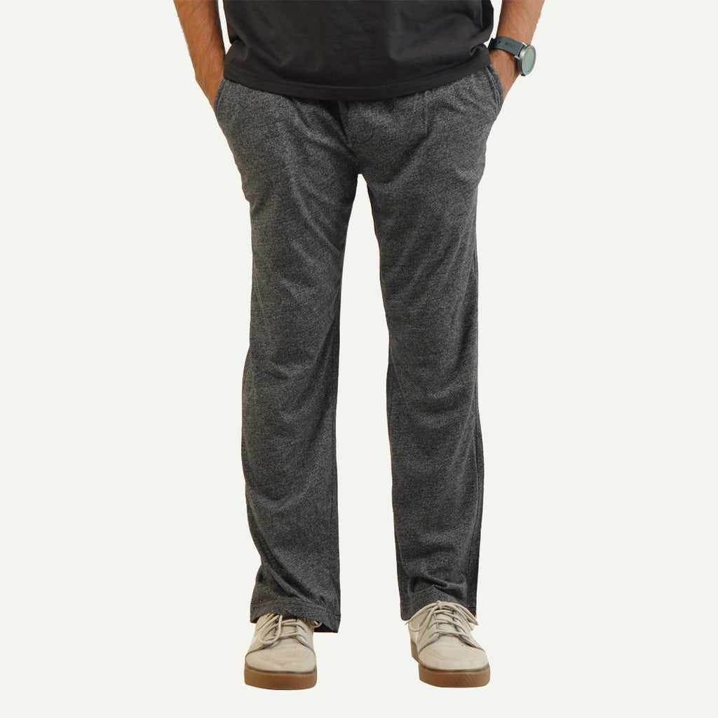 Melange Charcoal Relax Fit Cotton Trouser