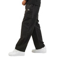 Black Woven Terry Wide Leg Cargo Trousers