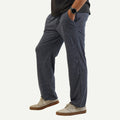 Melange Navy Relax Fit Cotton Trouser