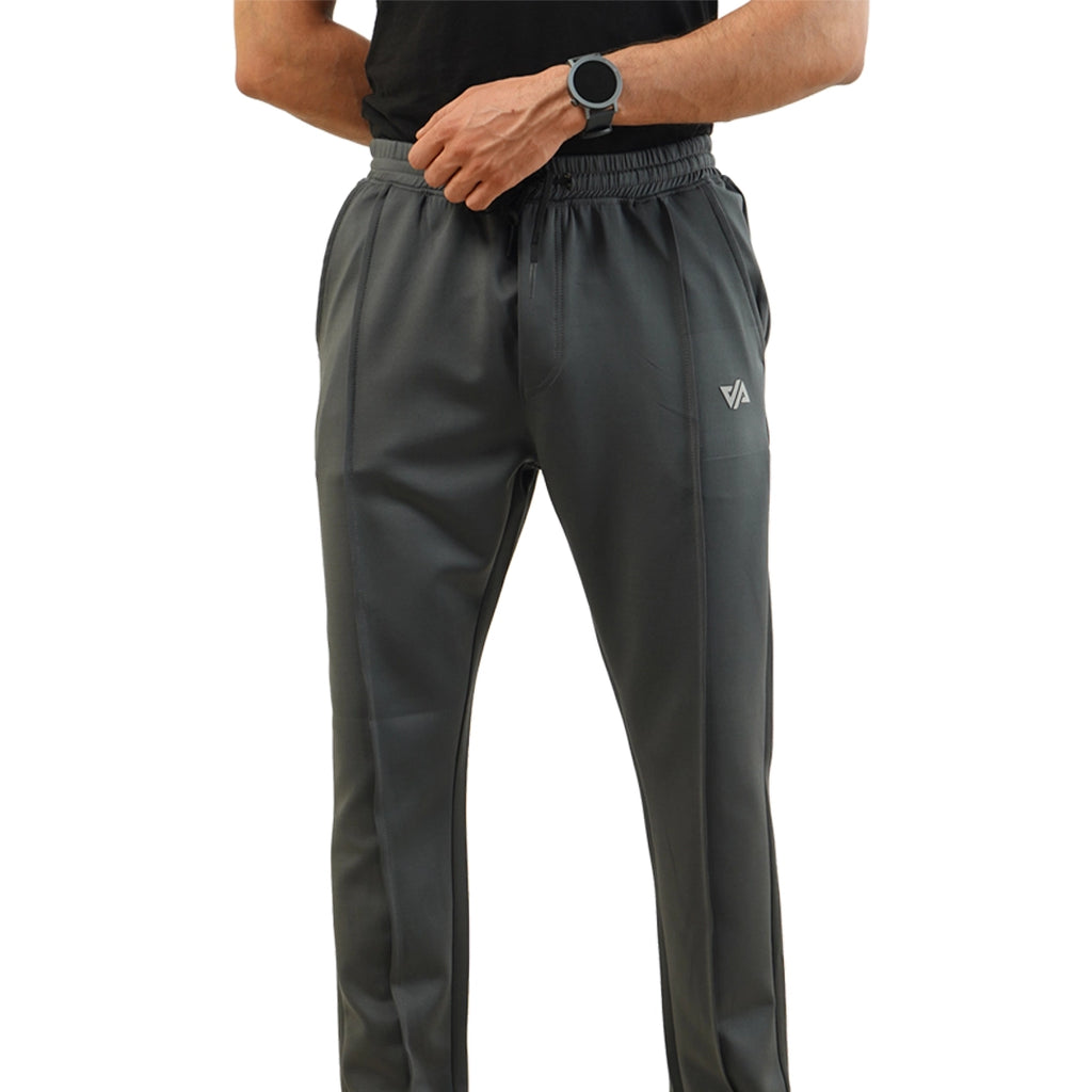 Steal Gray Fitted Front Stitch Pants