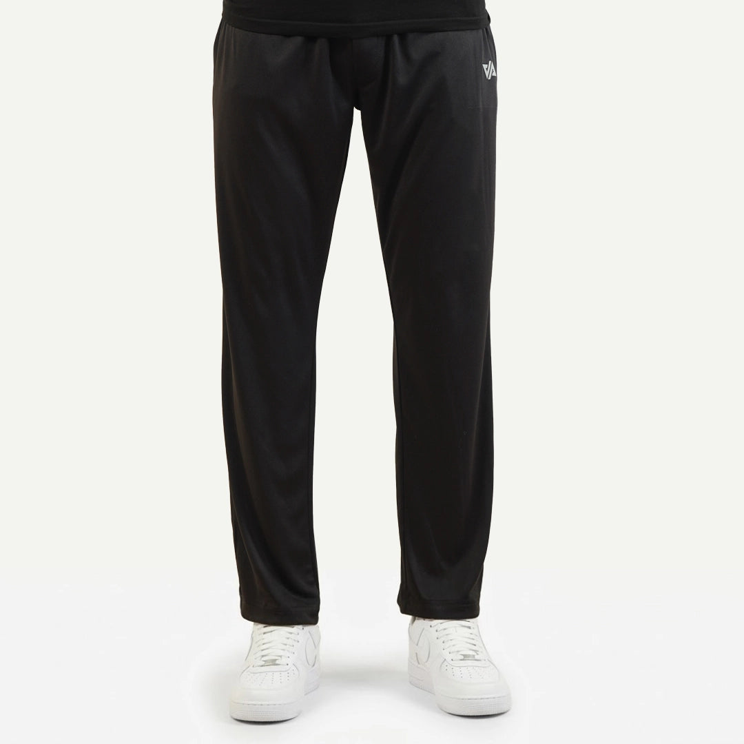Black Poly Scuba Straight Pants
