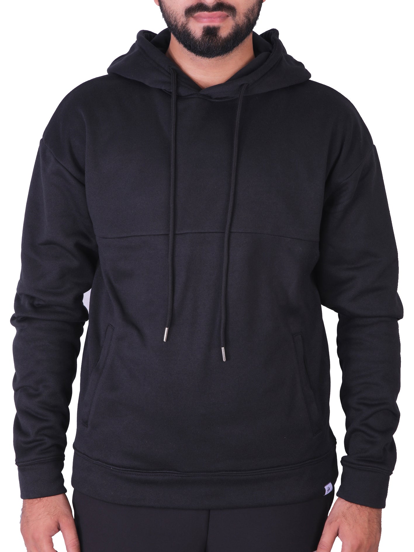 Classic Jet Black Polar Fleece Hoodie