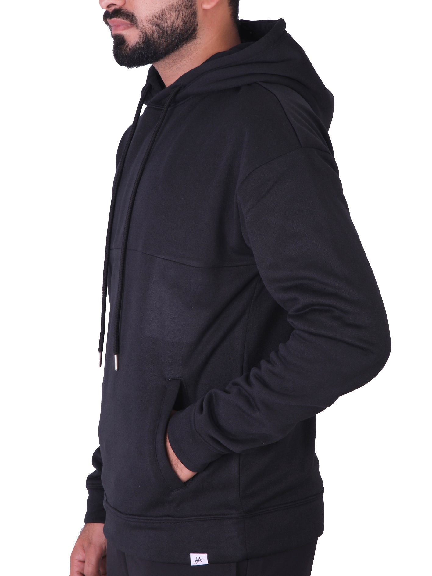 Classic Jet Black Polar Fleece Hoodie