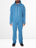Oversized Fleece Striped Tracksuit - Hoodie & Trouser Set