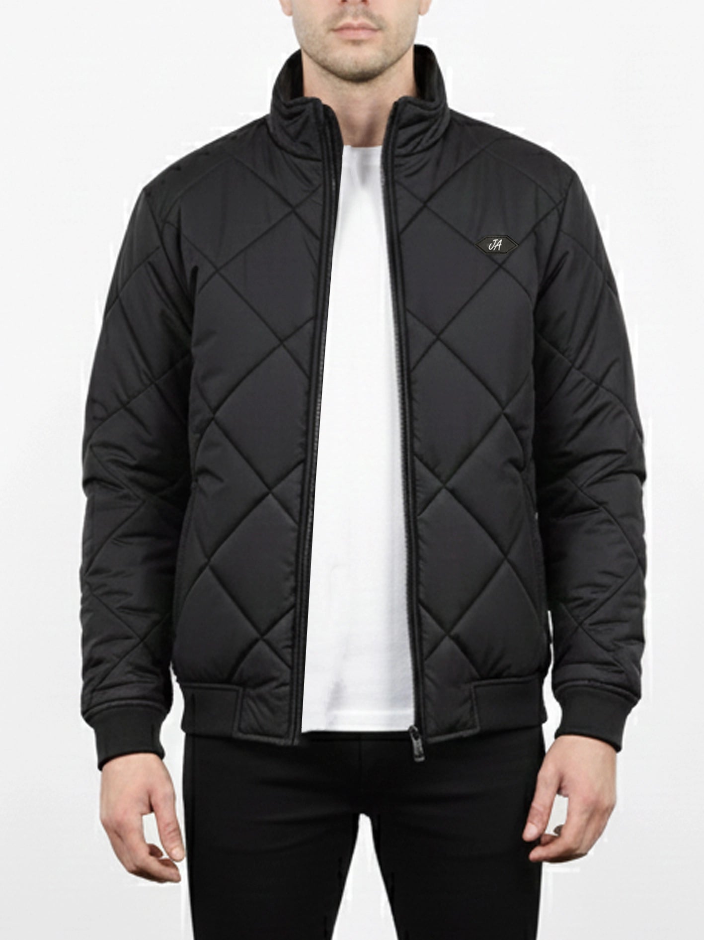Diamond Quilted Puffer Jacket Black