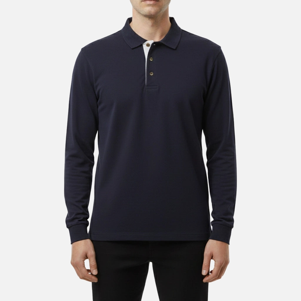 Navy Full Sleeves Polo T-Shirt