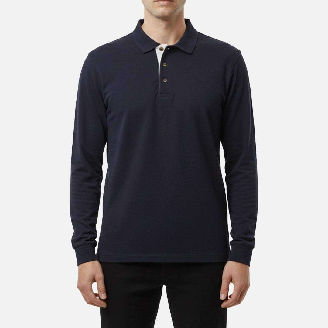 Navy Full Sleeves Polo T-Shirt