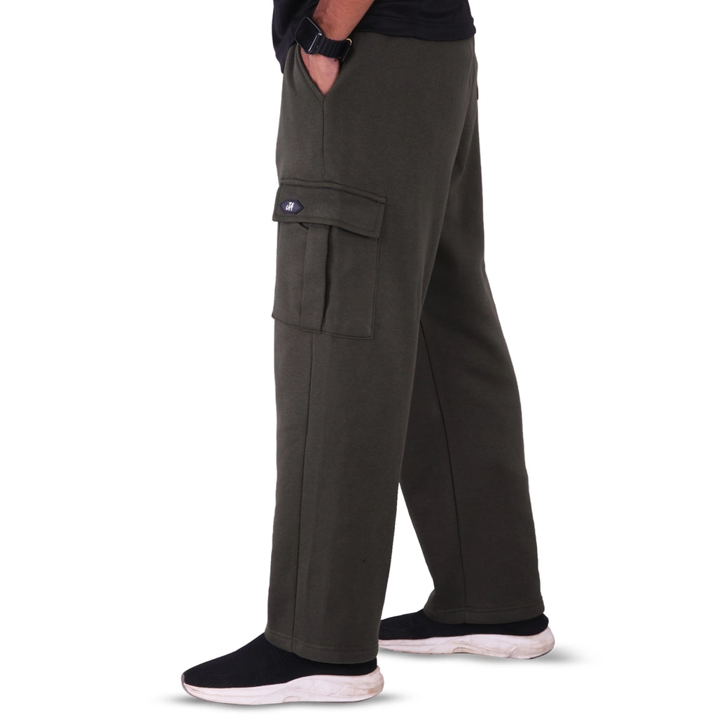 Cargo Cotton Fleece Trouser - Olive