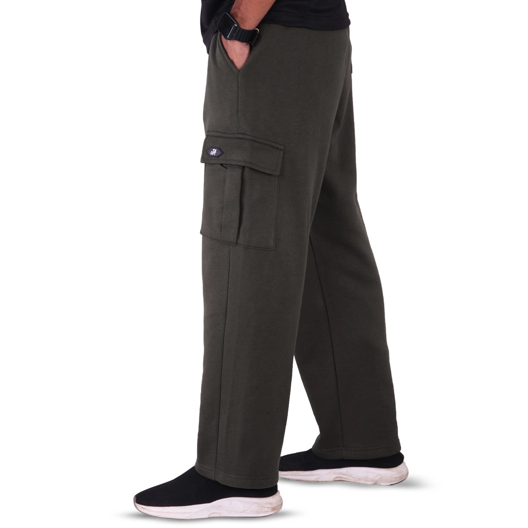 Cargo Cotton Fleece Trouser - Olive