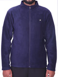 Navy Polar Fleece ZIP Pullover with Dual Side Zipper Pockets