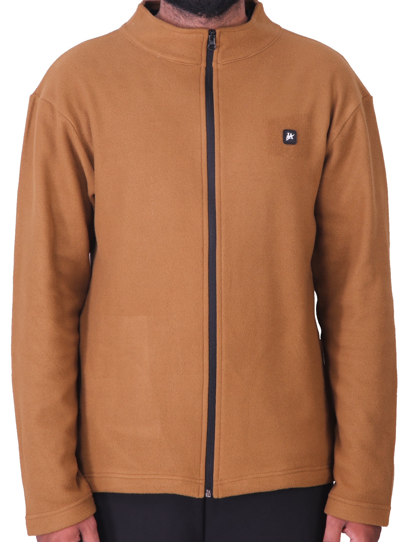 Brown Polar Fleece ZIP Pullover with Dual Side Zipper Pockets