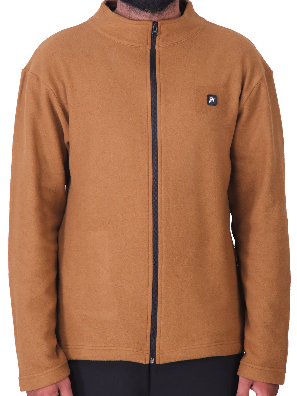 Brown Polar Fleece ZIP Pullover with Dual Side Zipper Pockets