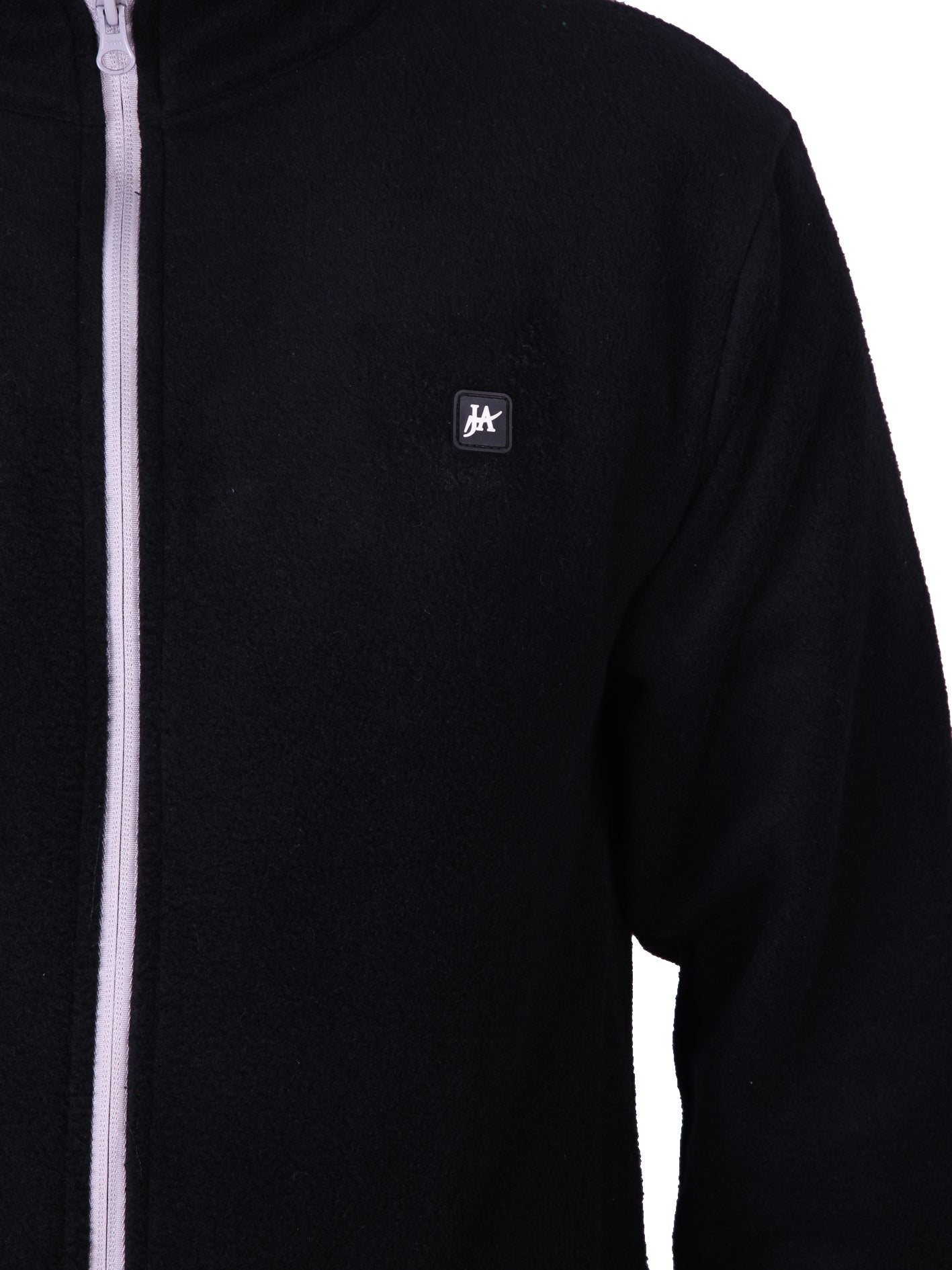 Black Polar Fleece ZIP Pullover with Dual Side Zipper Pockets