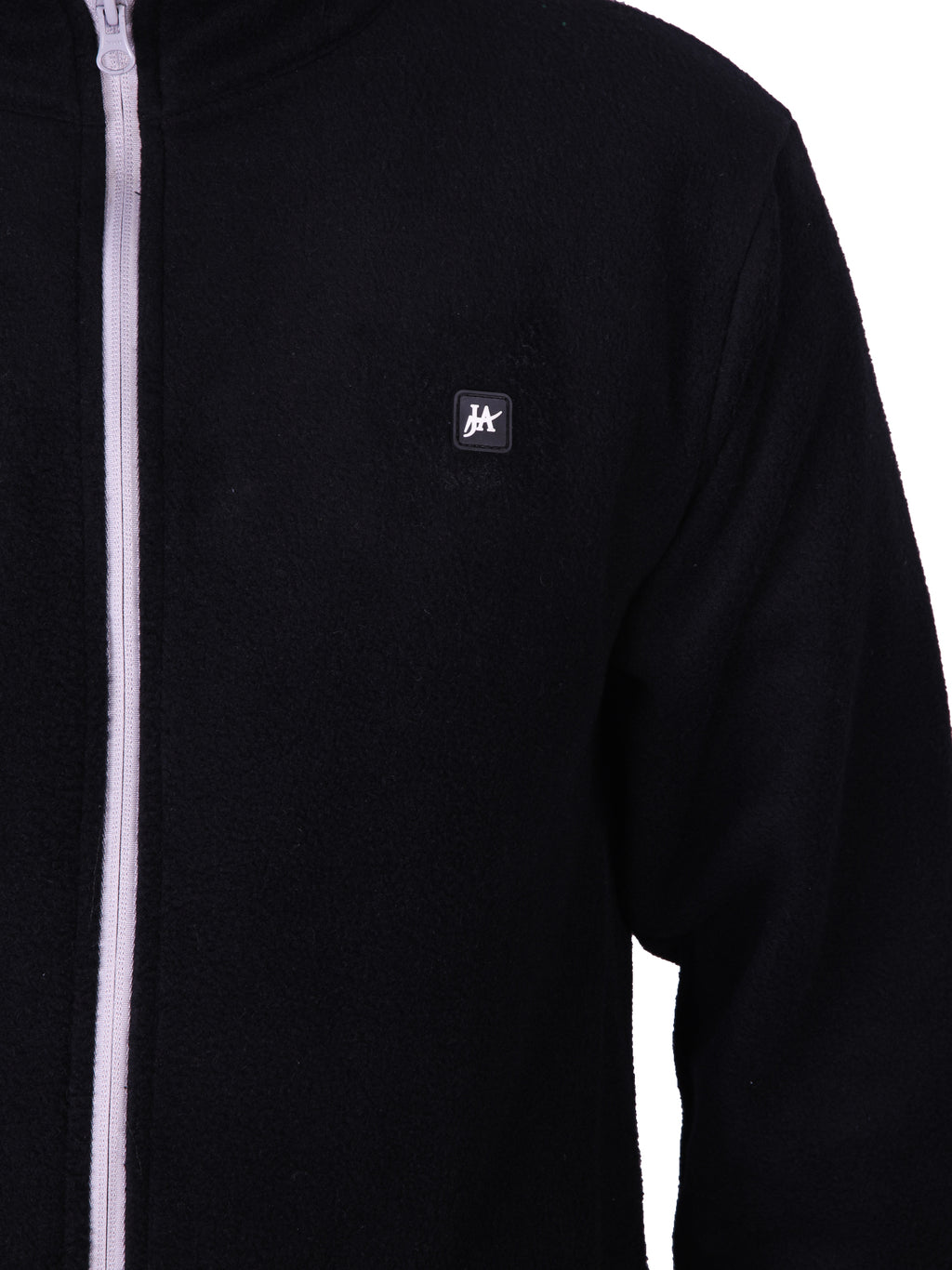 Black Polar Fleece ZIP Pullover with Dual Side Zipper Pockets