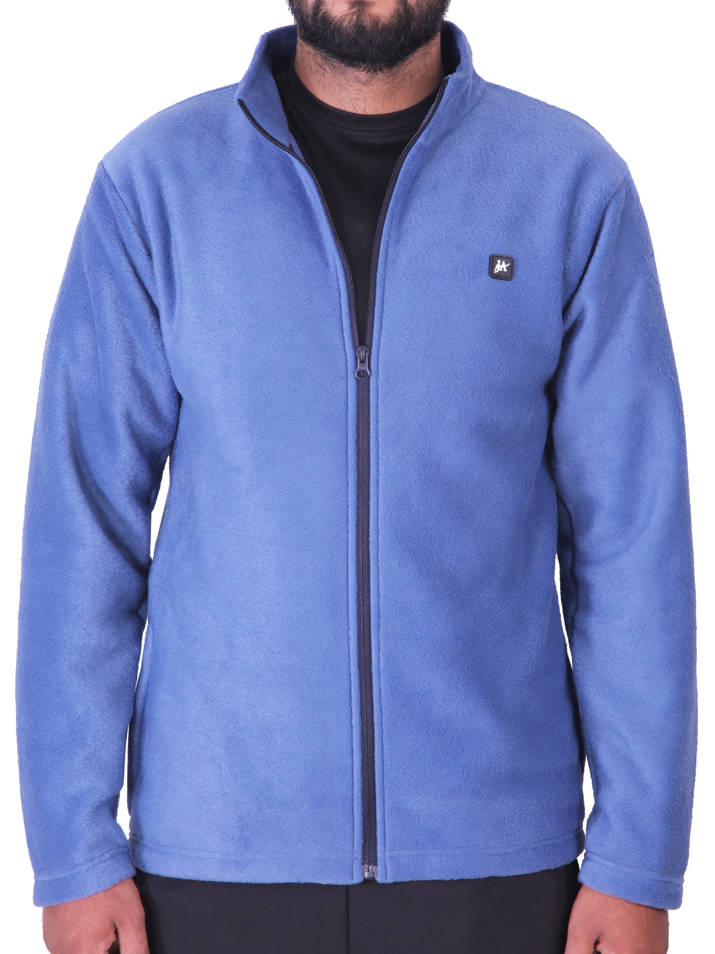 Sky Blue Polar Fleece ZIP Pullover with Dual Side Zipper Pockets