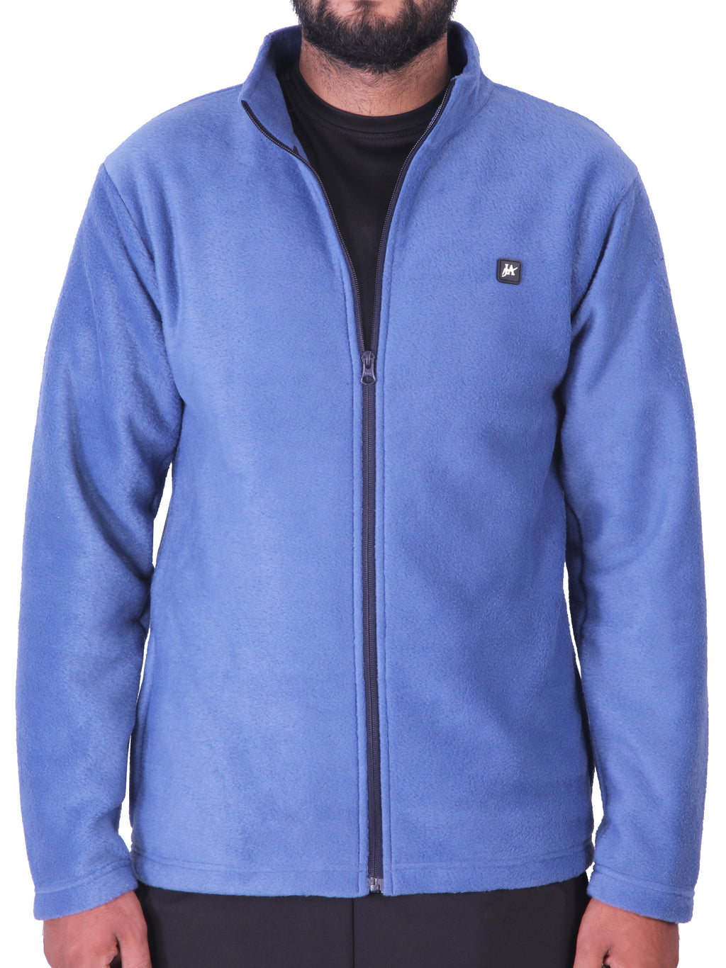 Sky Blue Polar Fleece ZIP Pullover with Dual Side Zipper Pockets