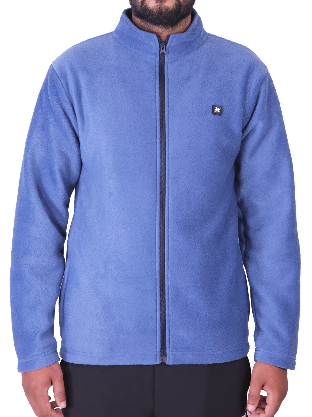 Sky Blue Polar Fleece ZIP Pullover with Dual Side Zipper Pockets
