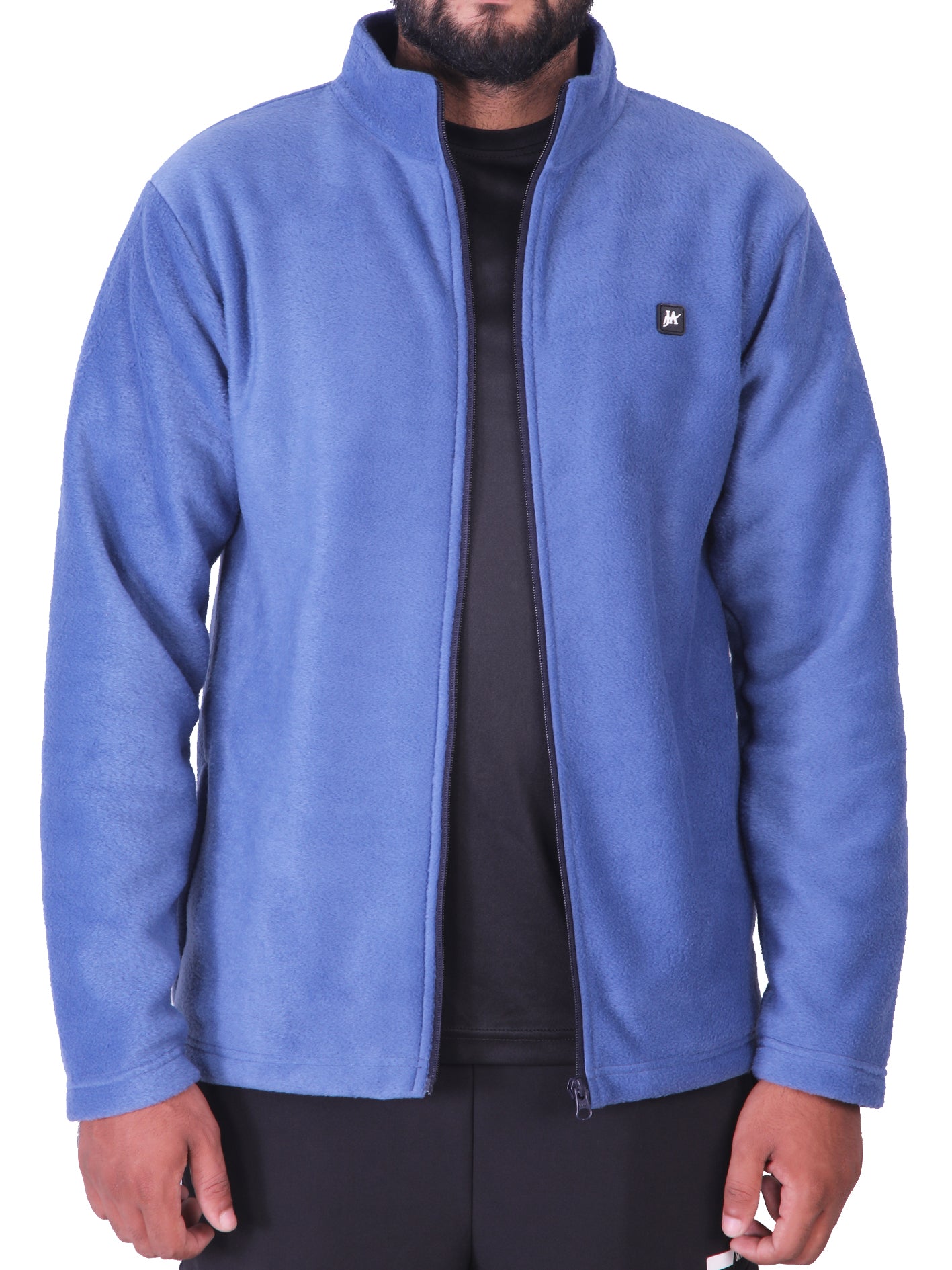 Sky Blue Polar Fleece ZIP Pullover with Dual Side Zipper Pockets