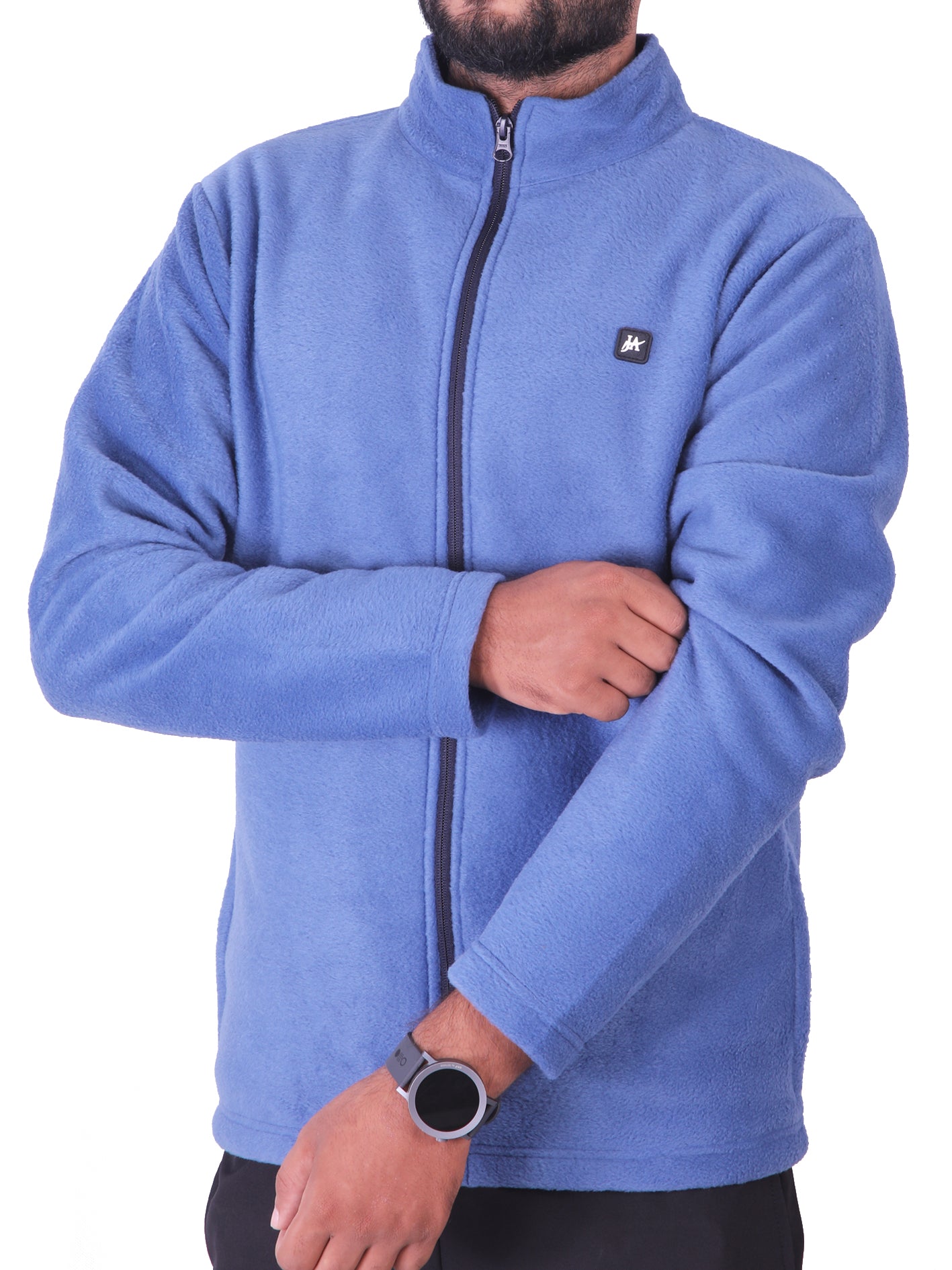 Sky Blue Polar Fleece ZIP Pullover with Dual Side Zipper Pockets