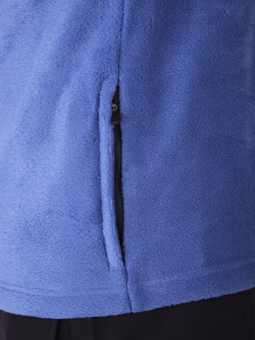 Sky Blue Polar Fleece ZIP Pullover with Dual Side Zipper Pockets