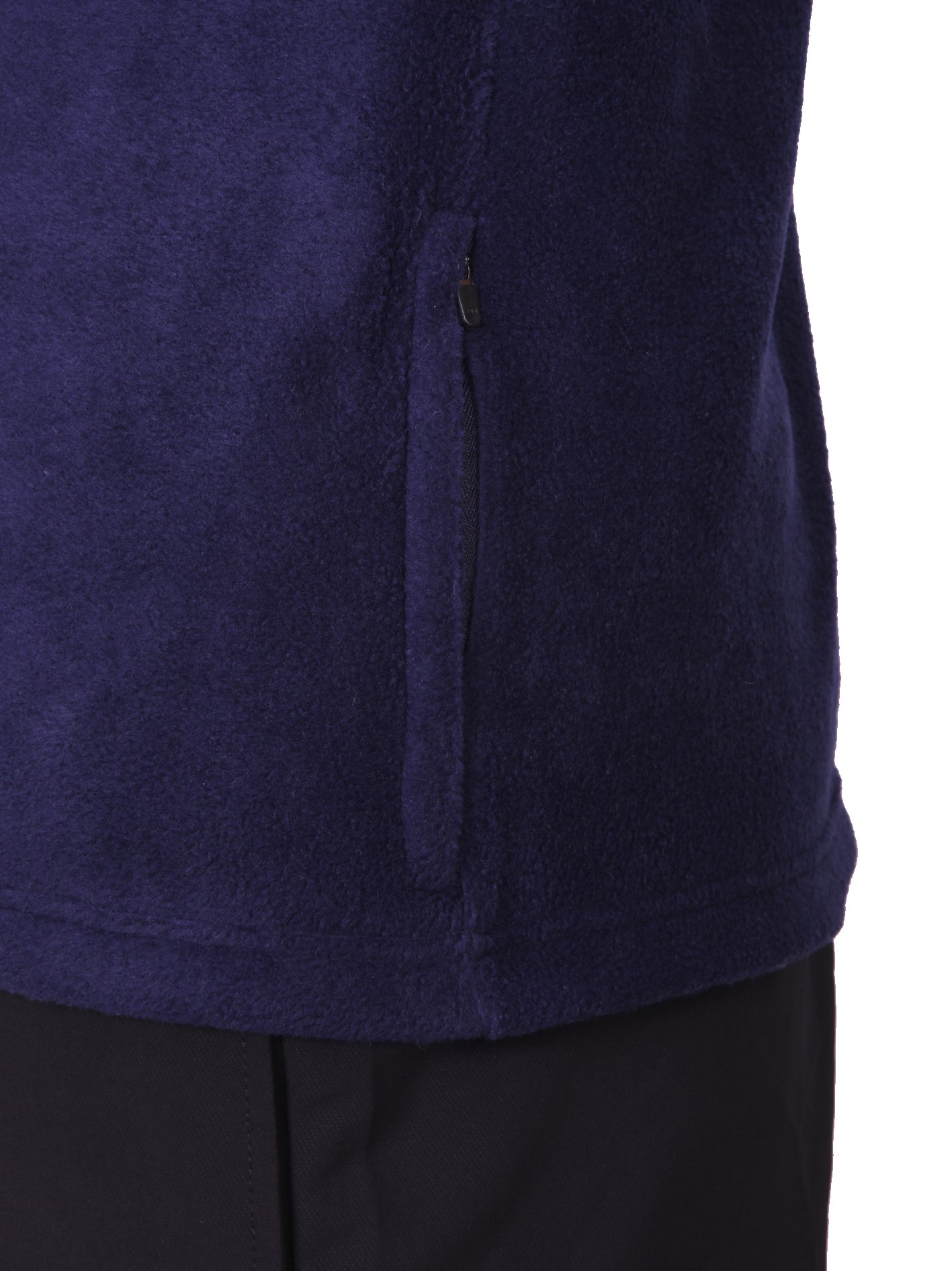 Navy Polar Fleece ZIP Pullover with Dual Side Zipper Pockets