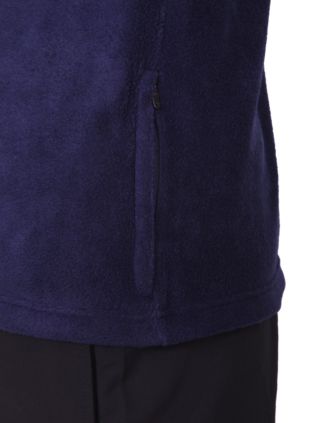 Navy Polar Fleece ZIP Pullover with Dual Side Zipper Pockets