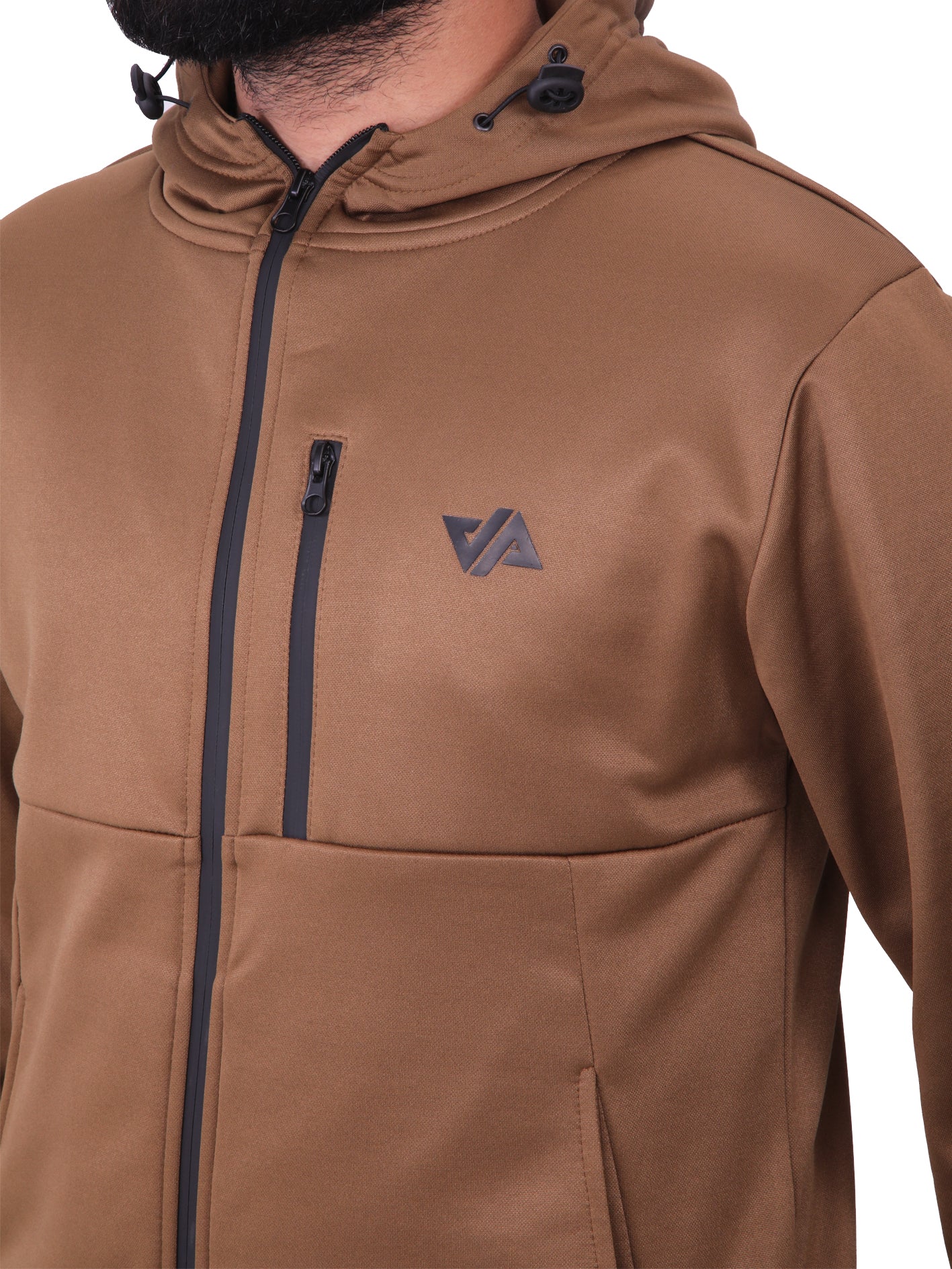 Bronze Poly Fleece Zipper Pocket Hoodie