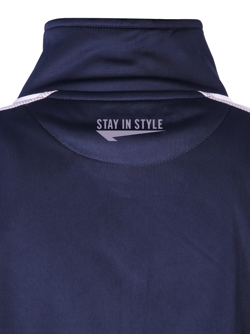 Polyester Mock neck Blue Shirt – Classic Fit