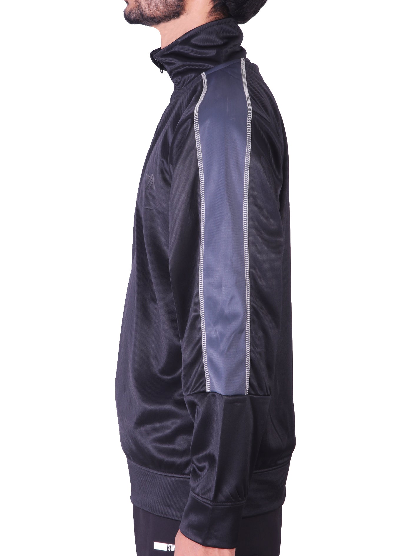 Polyester Mock neck Black Shirt – Classic Fit