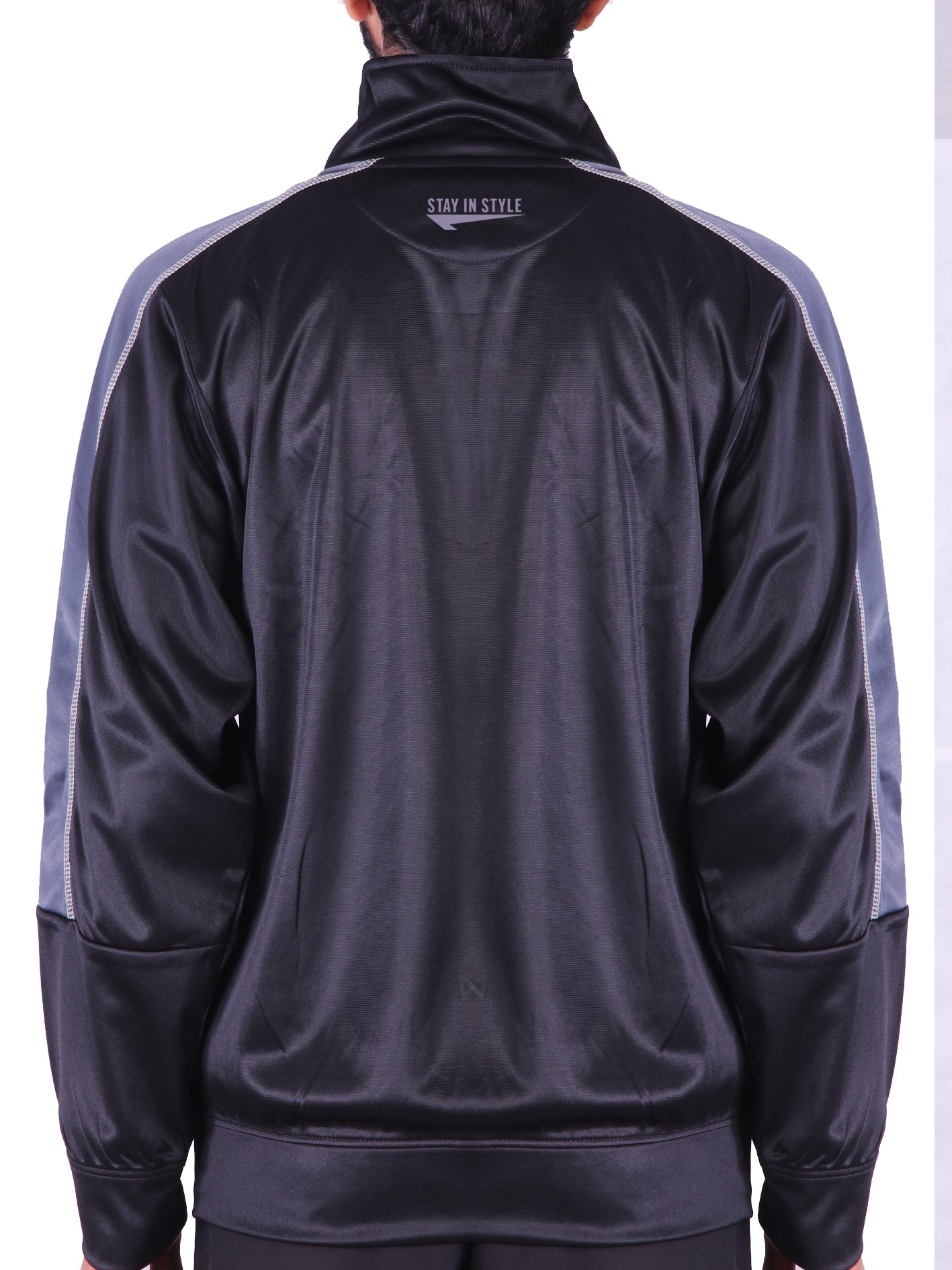 Polyester Mock neck Black Shirt – Classic Fit
