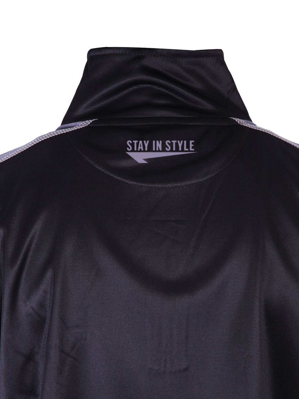 Polyester Mock neck Black Shirt – Classic Fit