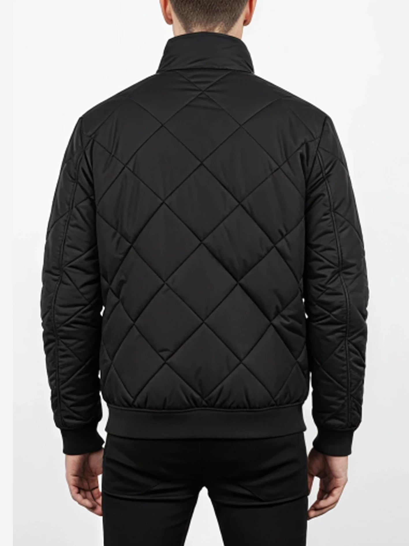 Diamond Quilted Puffer Jacket Black