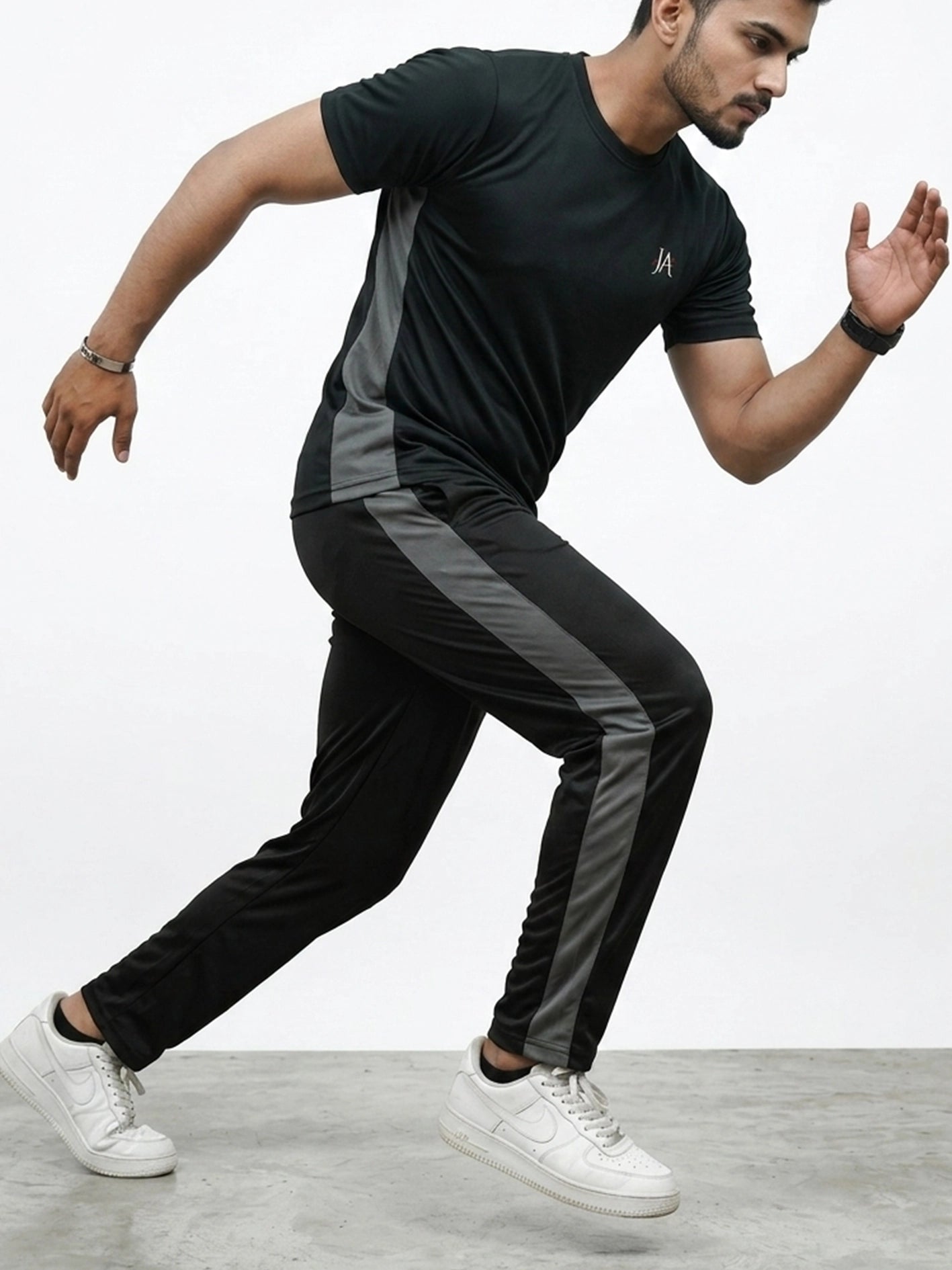 Black DRI-FIT Tshirt & Trouser Tracksuit