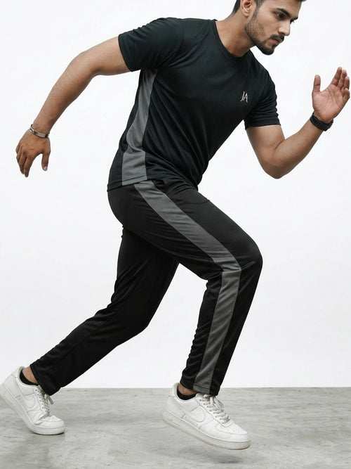 Black DRI-FIT Tshirt & Trouser Tracksuit