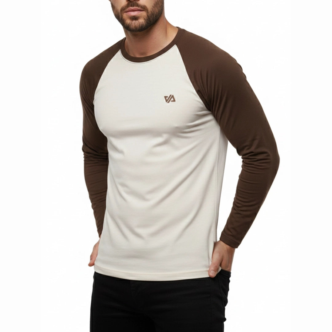 Beige & Brown Raglan