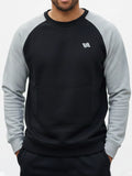 Raglan Sleeves Black Sweatshirt