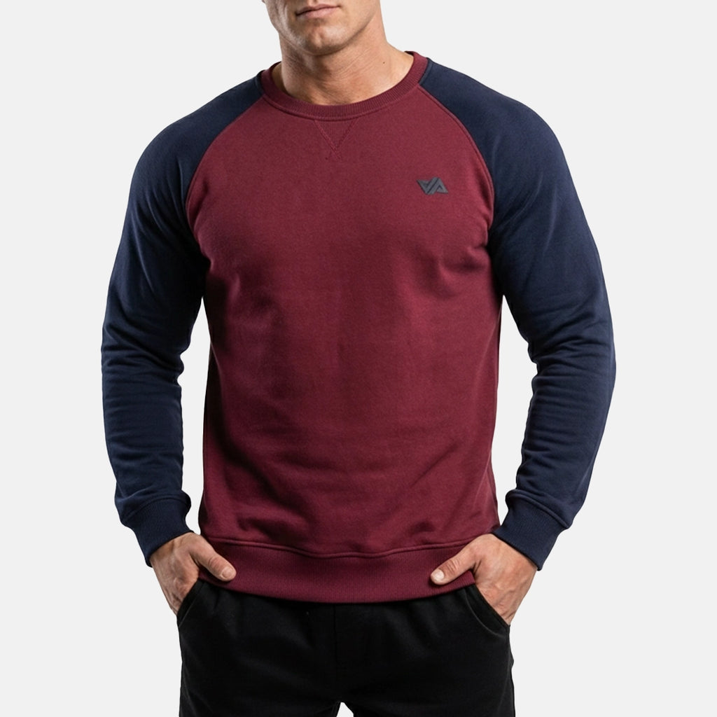 Raglan Navy Sleeves Sweatshirt