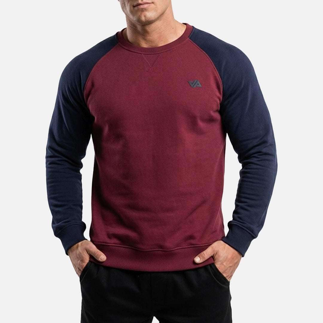 Raglan Navy Sleeves Sweatshirt