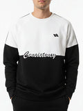 Raglan Panel Graphic Sweatshirt Black & White